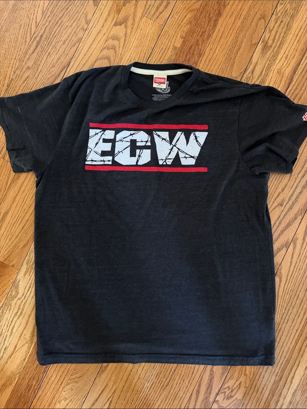 HOMAGE Black ECW Logo Graphic Tee with Red Accents